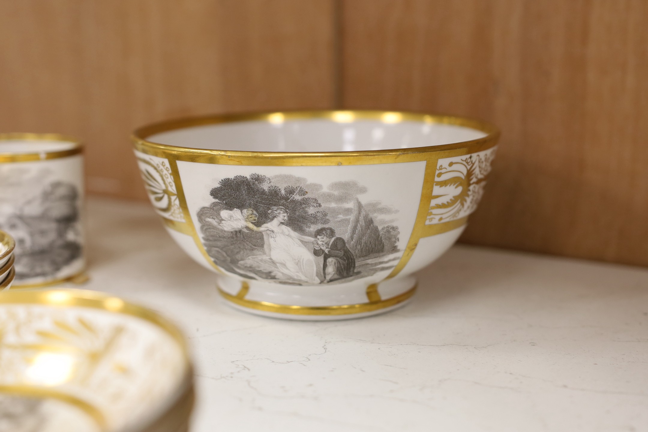 An 18 piece Spode part tea and coffee set, pattern 558, circa 1810.